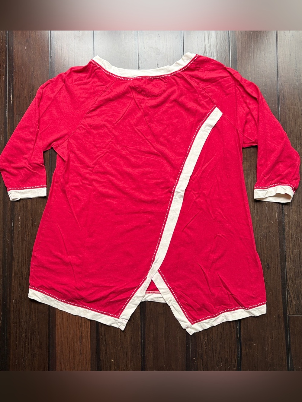 Tunic top Soft Surroundings women's Red XL linen cotton holidays festive - Picture 8 of 9